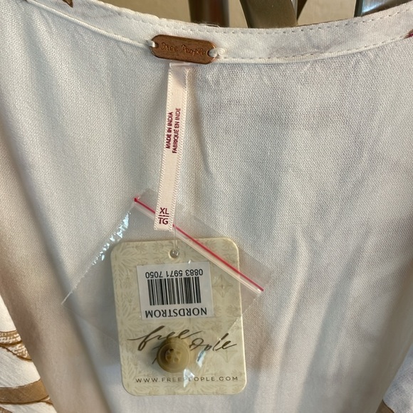 Free People size XL dress. NWT White with wine color floral print. 100% Modal - Picture 4 of 9